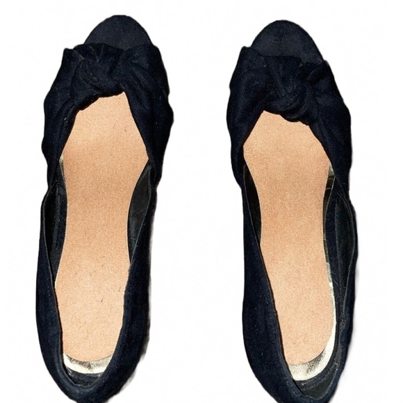 H&M Black Suede Cork Wedges - Picture 3 of 6